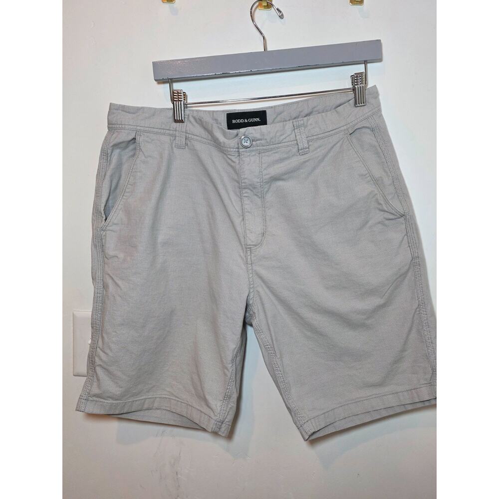 Rodd & Gunn Shorts Mens 36 x 8 Gray Original Fit Chino Cotton Stretch Casual